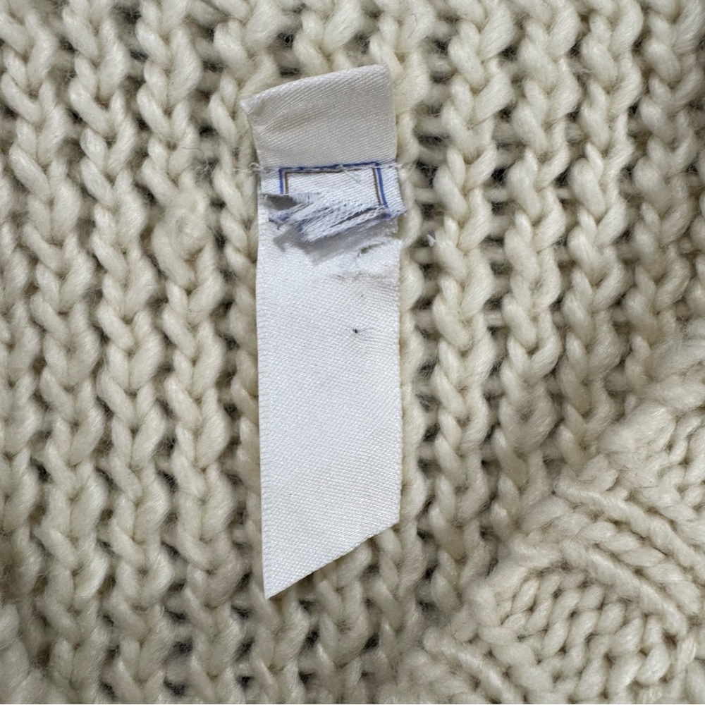 Cream Chunky Knit Sweater with Floral Accents - Picture 8 of 11